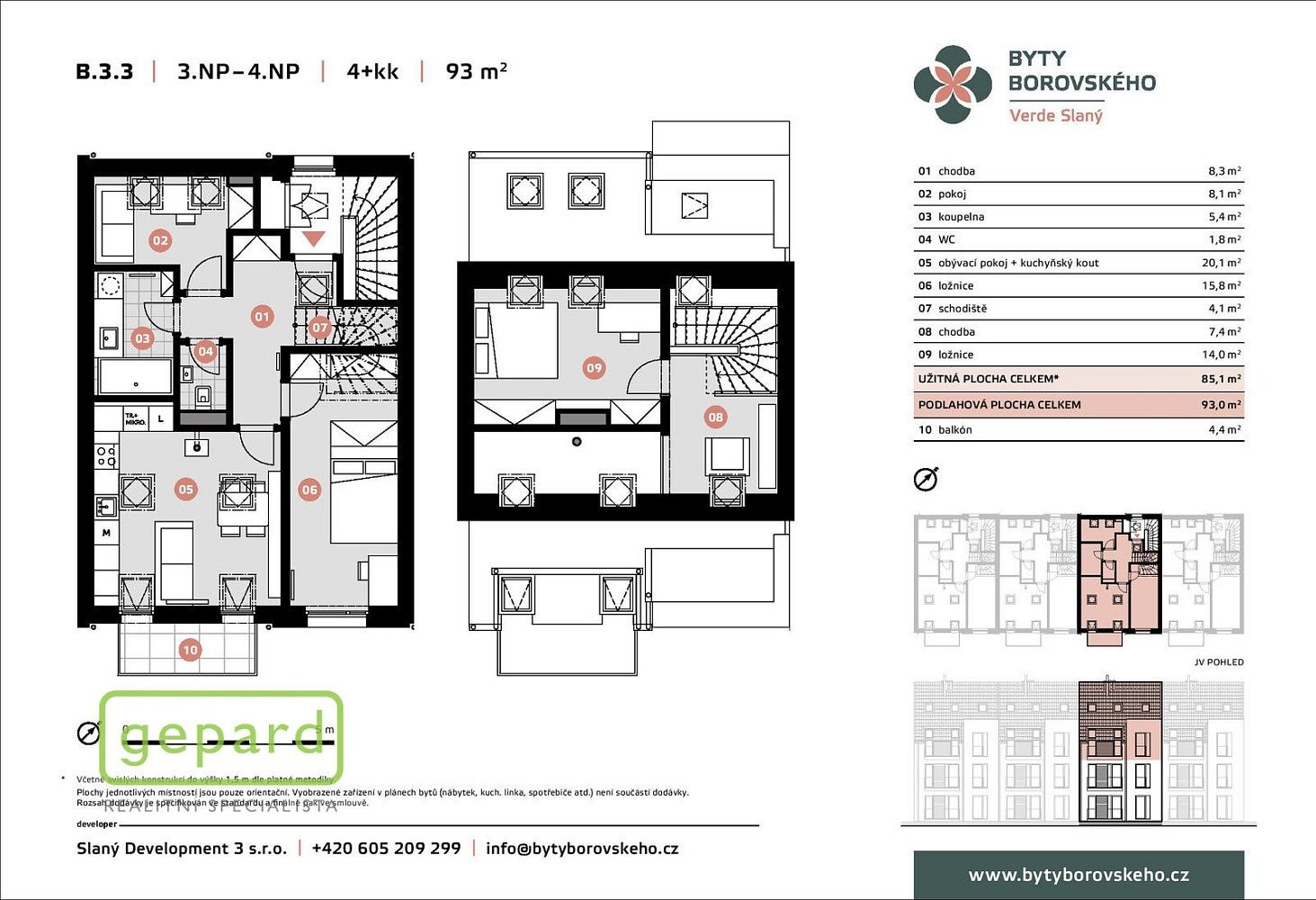 4+kk, Slaný - Kvíček, okres Kladno, Středočeský kraj, 85 m² - 2