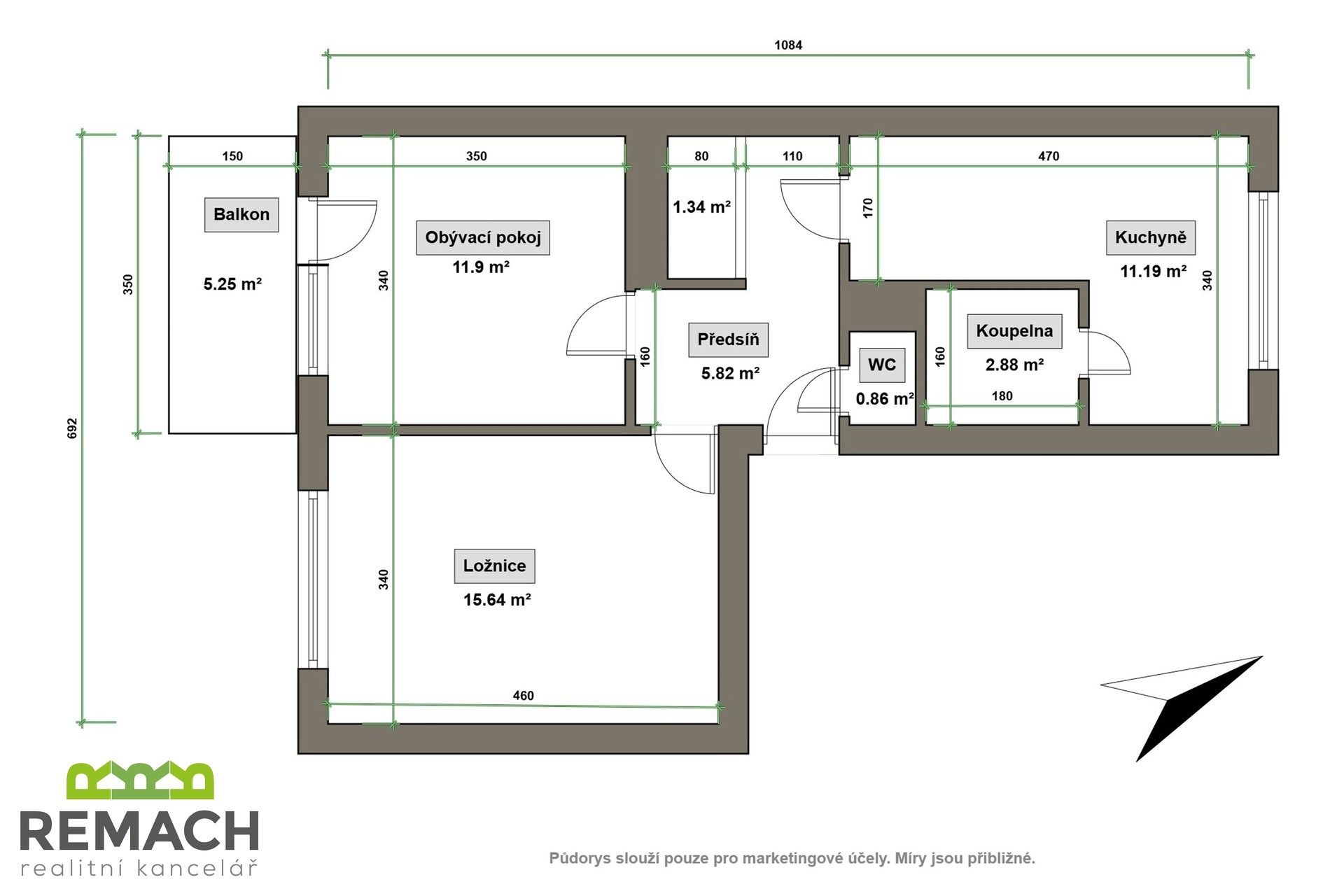 2+1, Louky, Uherské Hradiště, 51 m² - 2