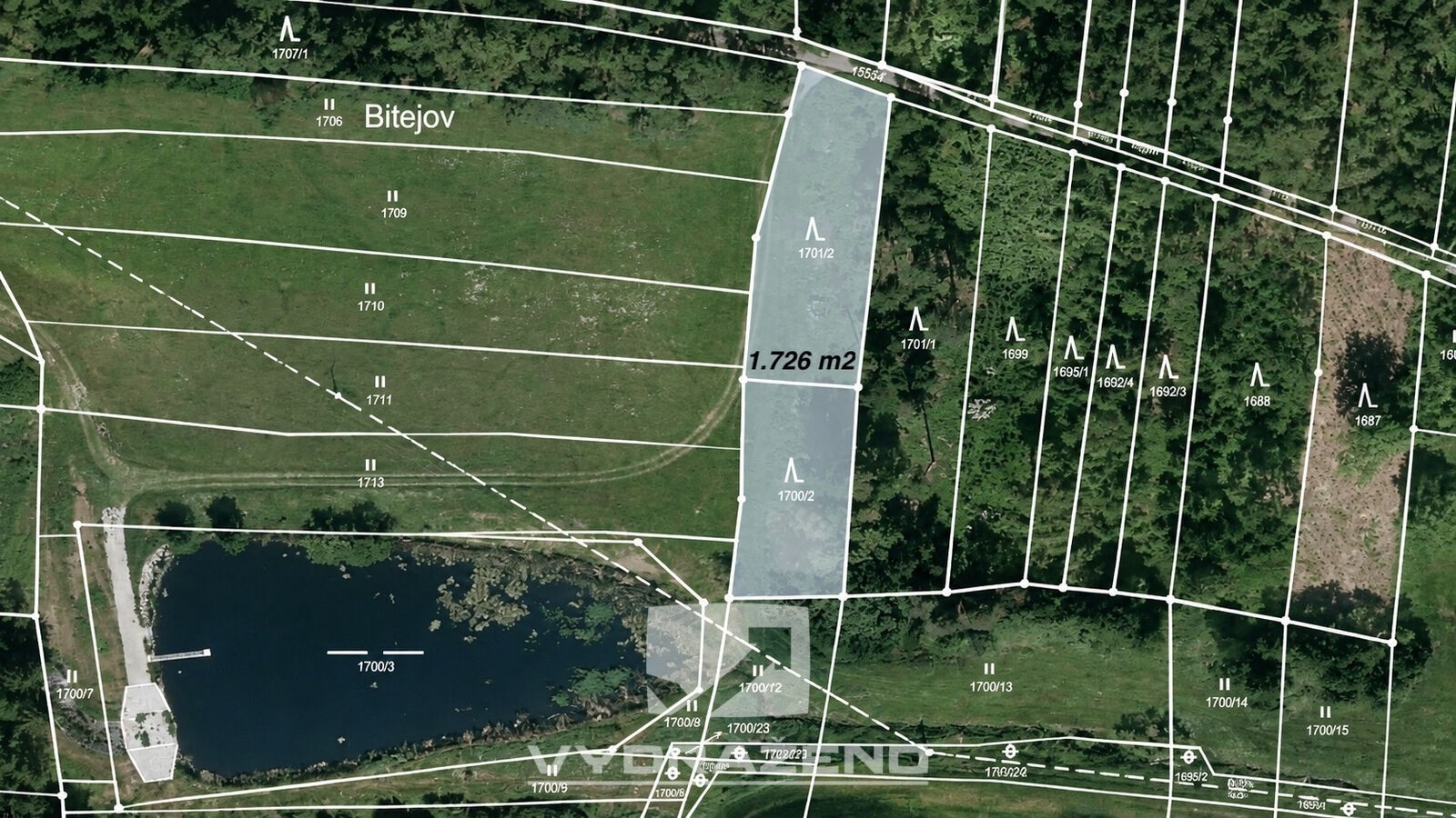 Prodej louka - Chrášťany, 1 726 m² - 2