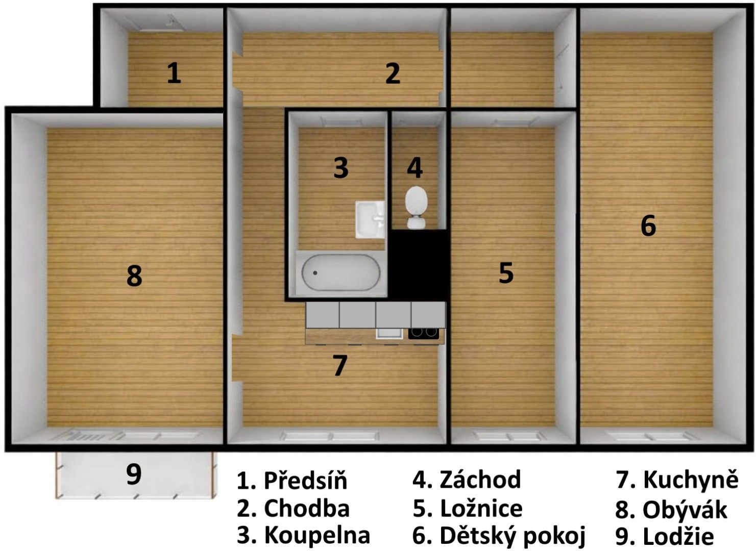 Pronájem byt 3+1 - Krčínova 1171, České Budějovice, 67 m²