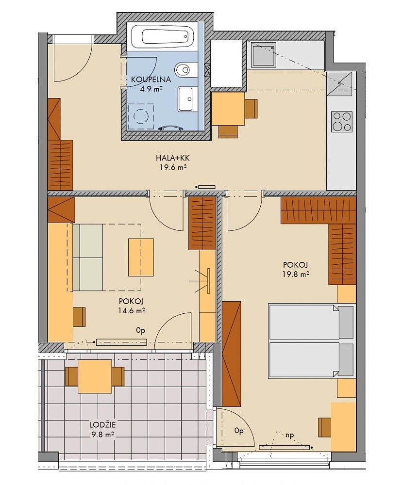 2+1, Praha - Stodůlky, okres Praha 13, Hlavní město Praha, 61 m² - 2