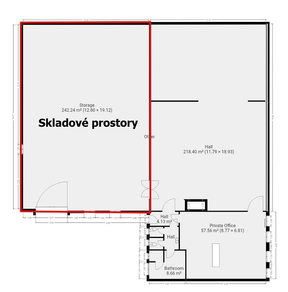 Pronájem sklad - Staré Město, okres Uherské Hradiště, 242 m² - 5