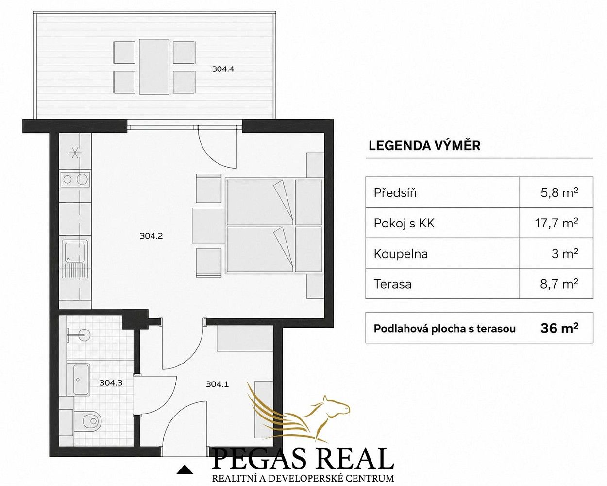 Byt 1+kk · 28 m² · Loučná nad Desnou - Rejhotice, okres Šumperk, Olomoucký kraj - 4