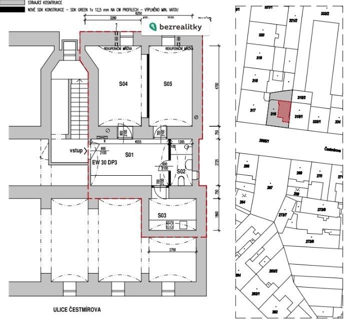 Prodej byt 2+1 - Čestmírova  , Praha, 56 m²
