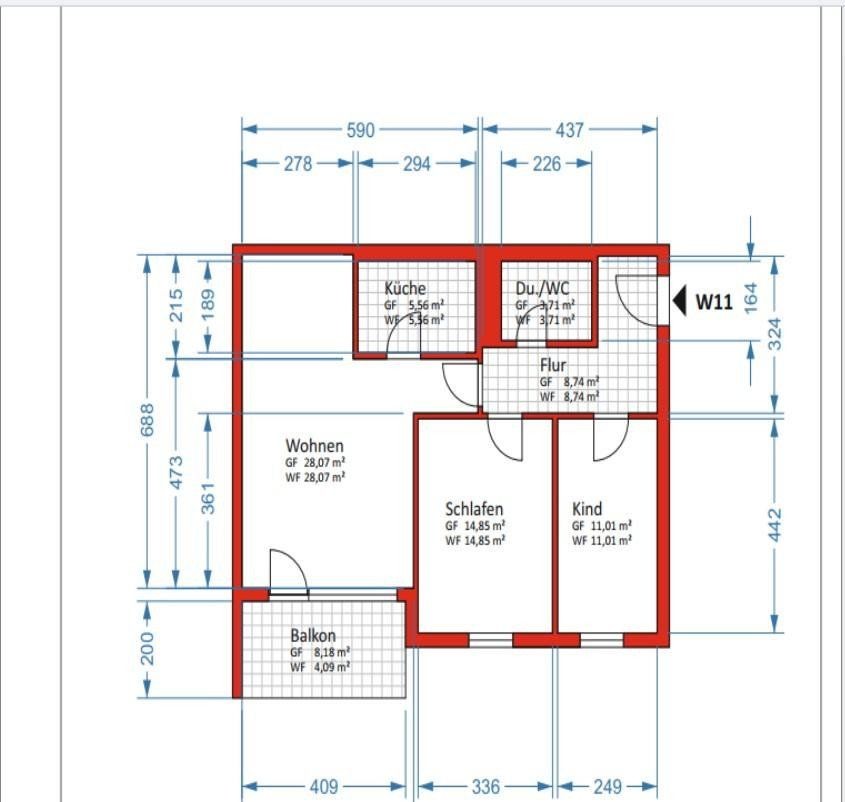 3+1, Bernsdorfer Straße 186a Chemnitz Bernsdorf Sachsen 09126, 76 m² - 2