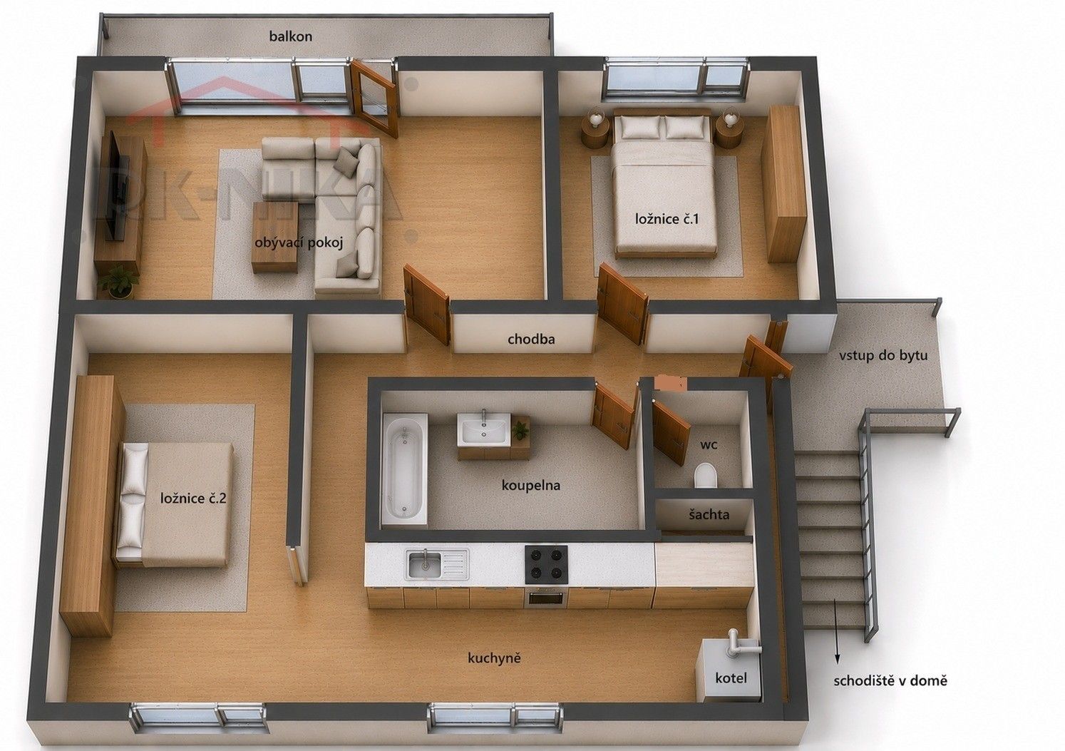 Byt 3+1 · 72 m² · Pod Černým mostem 476, Semily Podmoklice - 4