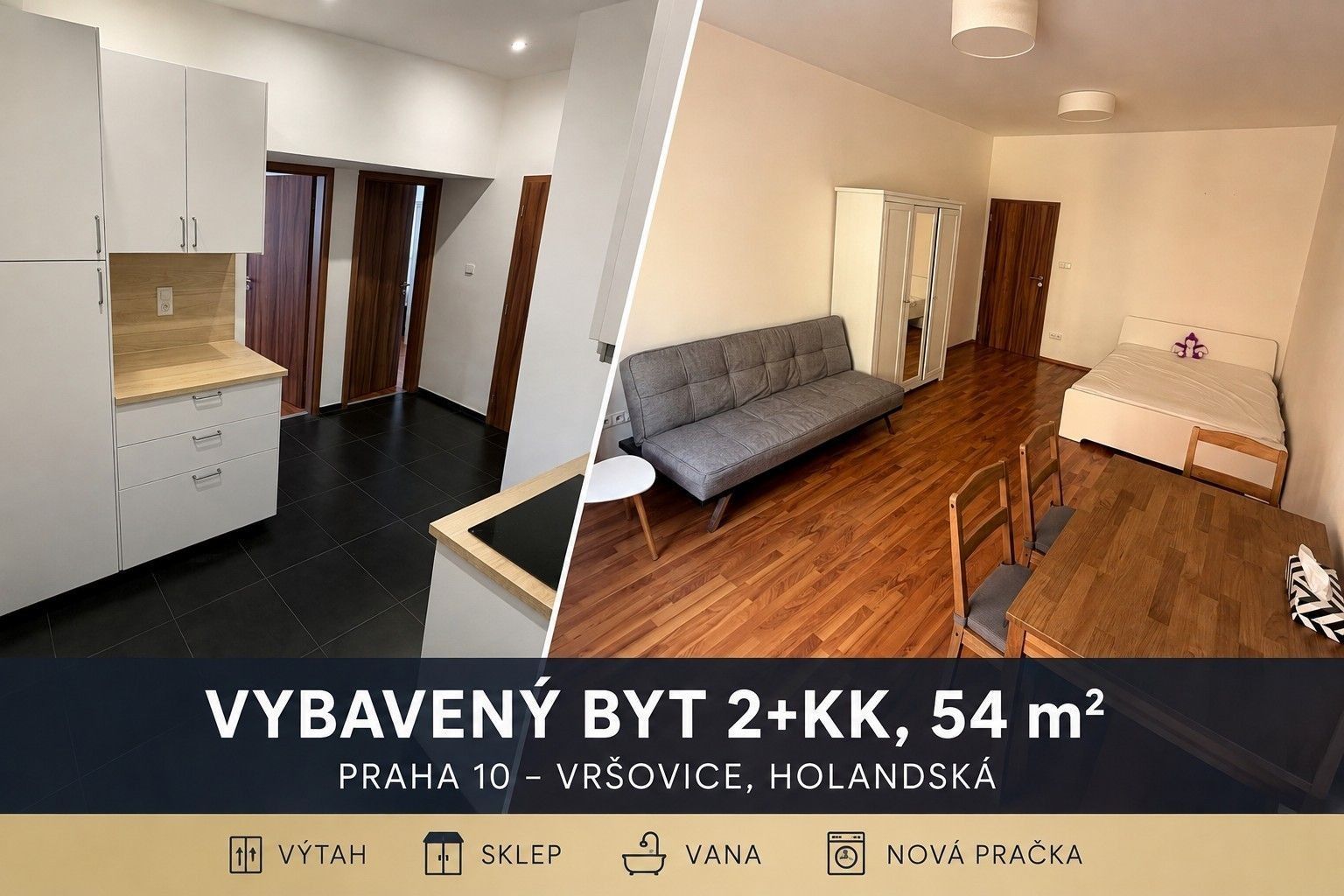 2+kk, Holandská, Praha - Vršovice, 54 m² - 1