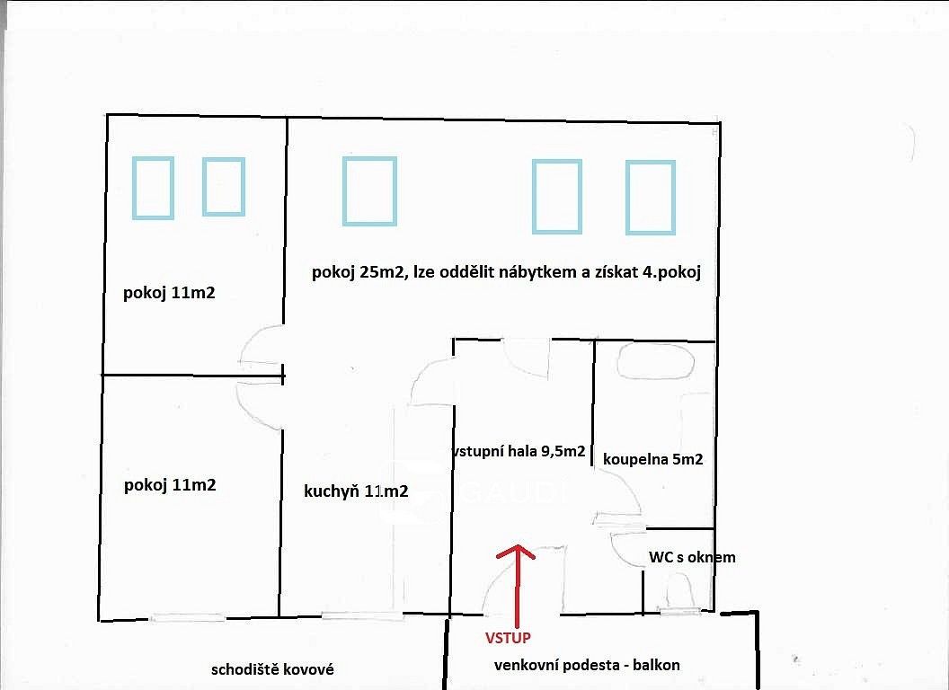 Pronájem byt 3+1 - Černošice, okres Praha-západ, Středočeský kraj, 74 m² - 2