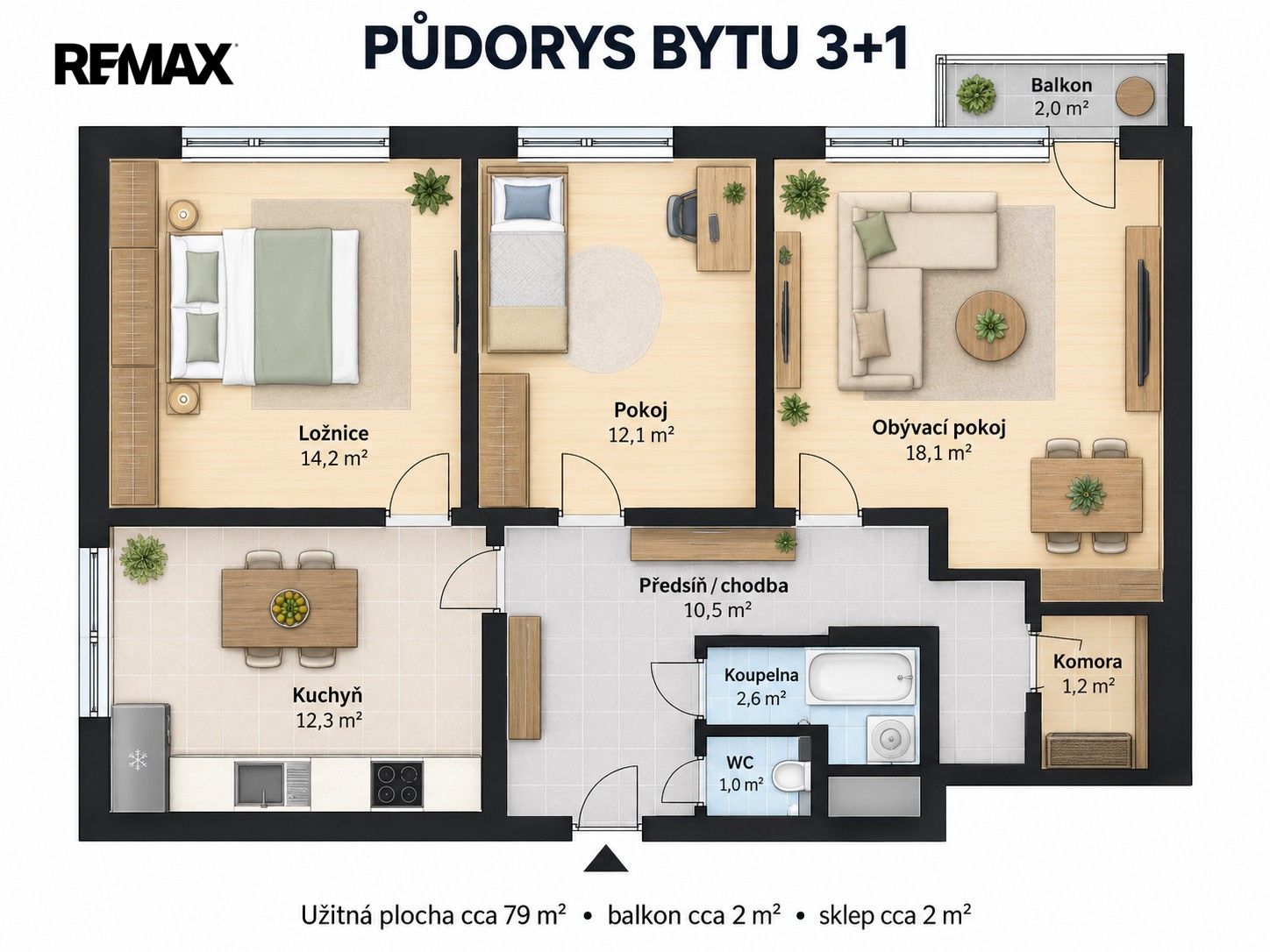 Prodej byt 3+1 - Konečná 895, Karlovy Vary Rybáře, 79 m² - 5