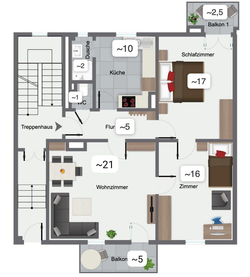 3+1, Darmstadt Darmstadt Hessen 64293, 75 m² - 1