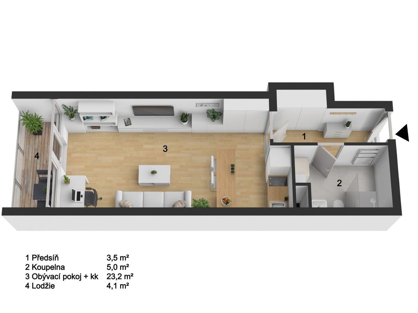 Byt 1+kk · 38 m² · Zlín, Zlínský kraj - 4