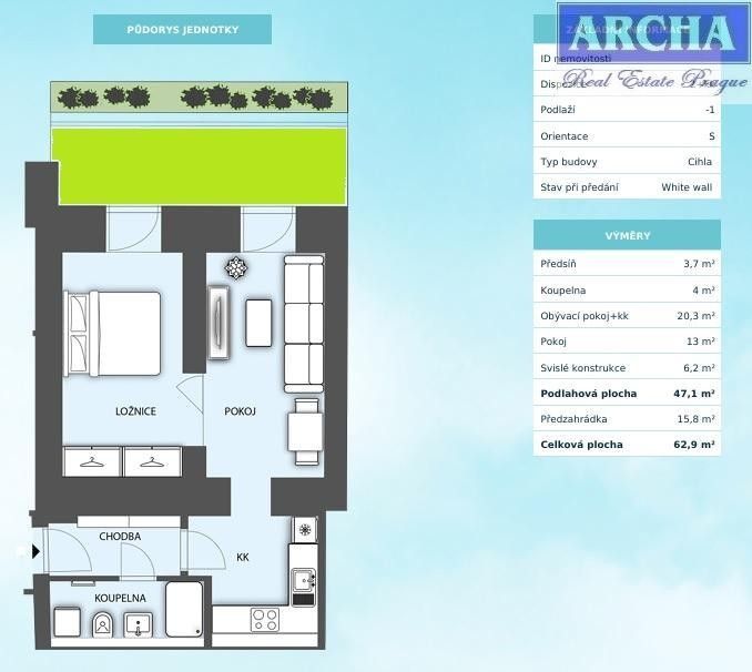Prodej byt 2+kk - Na výšinách, Praha, 62 m²