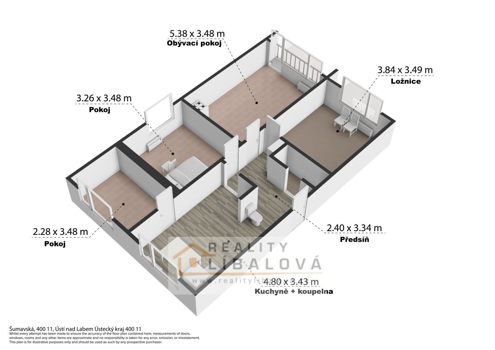 Byt 4+1 · 86 m² · Šumavská, Ústí nad Labem - 3