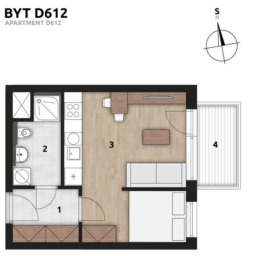 Pronájem byt 1+kk - Arnošta Staňka, Praha - Hostivař, 31 m² - 2