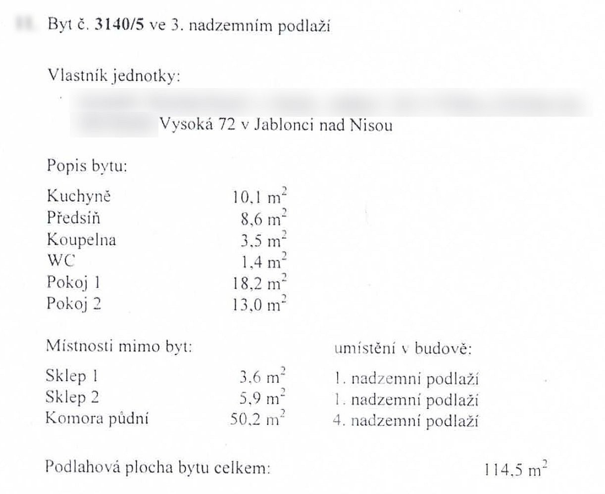 Byt 2+1 · 90 m² · Vysoká, Jablonec nad Nisou - 4