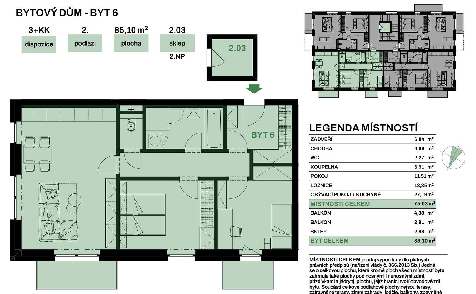 Byt 3+kk · 85 m² · V Telčicích, Chvaletice, okres Pardubice - 4