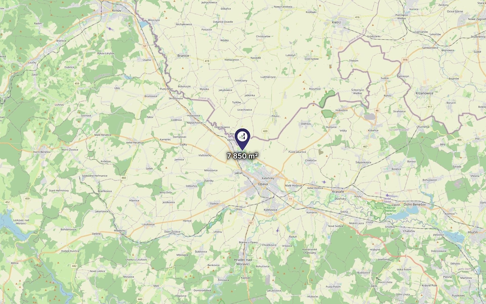 Louka · 7 850 m² · Opava - 3