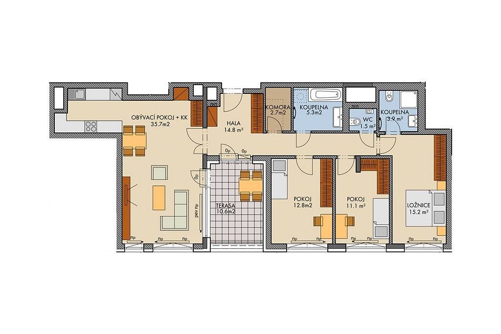 4+kk, Praha 10 - Dolní Měcholupy, okres Praha 15, Hlavní město Praha, 108 m²