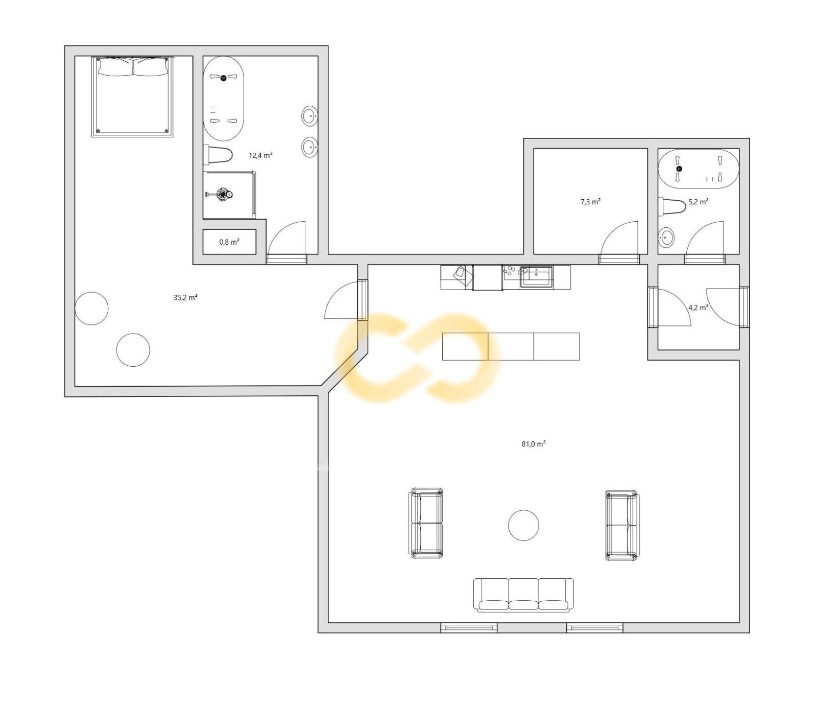 Byt 2+kk · 146 m² · Alšovo nám. 178, Písek Vnitřní Město - 4