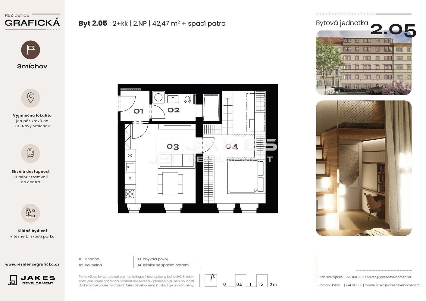 Prodej byt 2+kk - Grafická, Praha 5 - Smíchov, 42 m² - 2