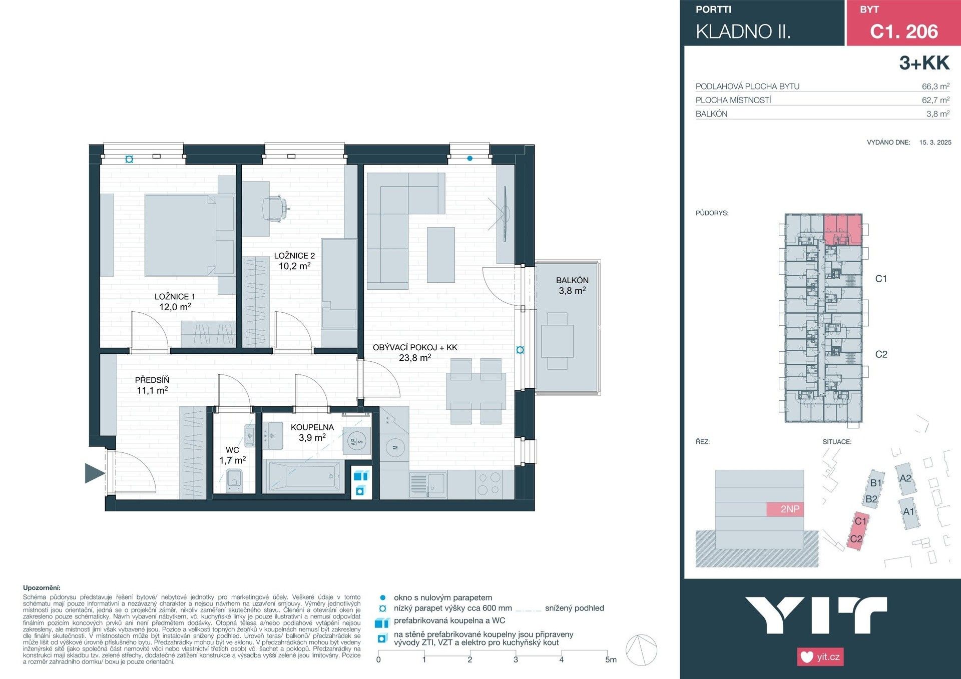 Prodej byt 3+kk - Ke stadionu, Kladno, 63 m²