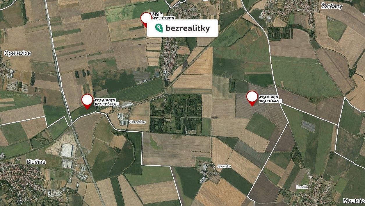 Zemědělské pozemky, Měnín, okres Brno-venkov, Jihomoravský kraj