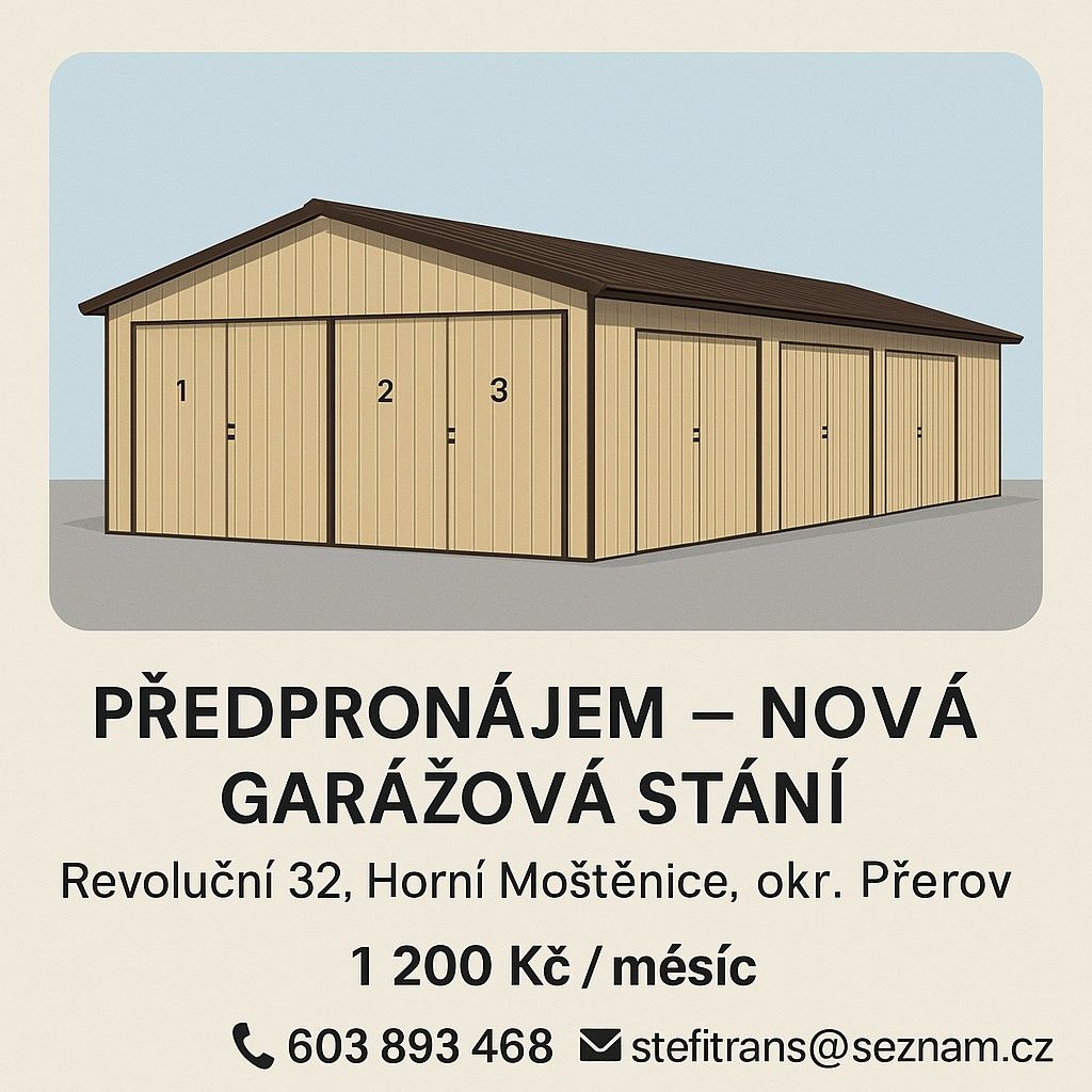 Garáže, Horní Moštěnice, 751 17