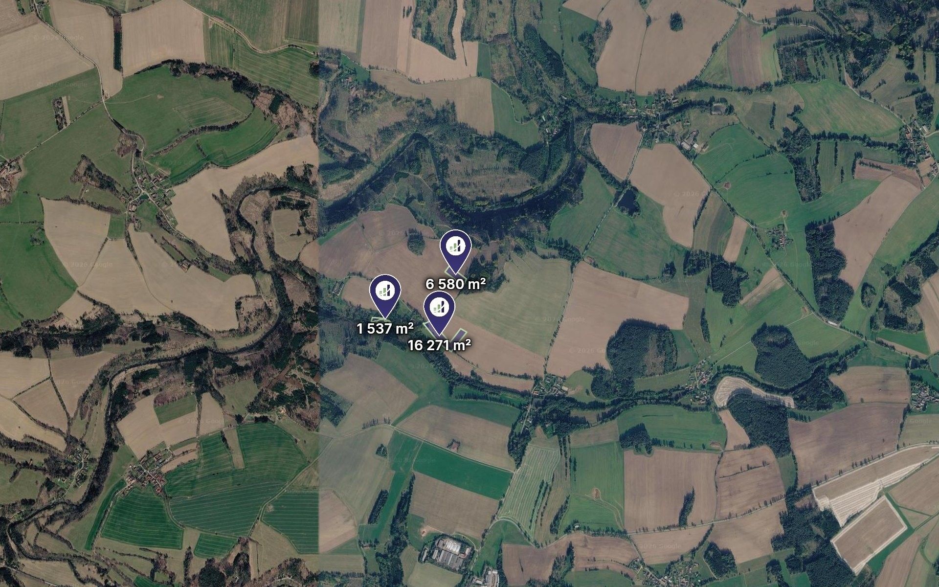 Zemědělské pozemky, Želiv, 3 049 m² - 2