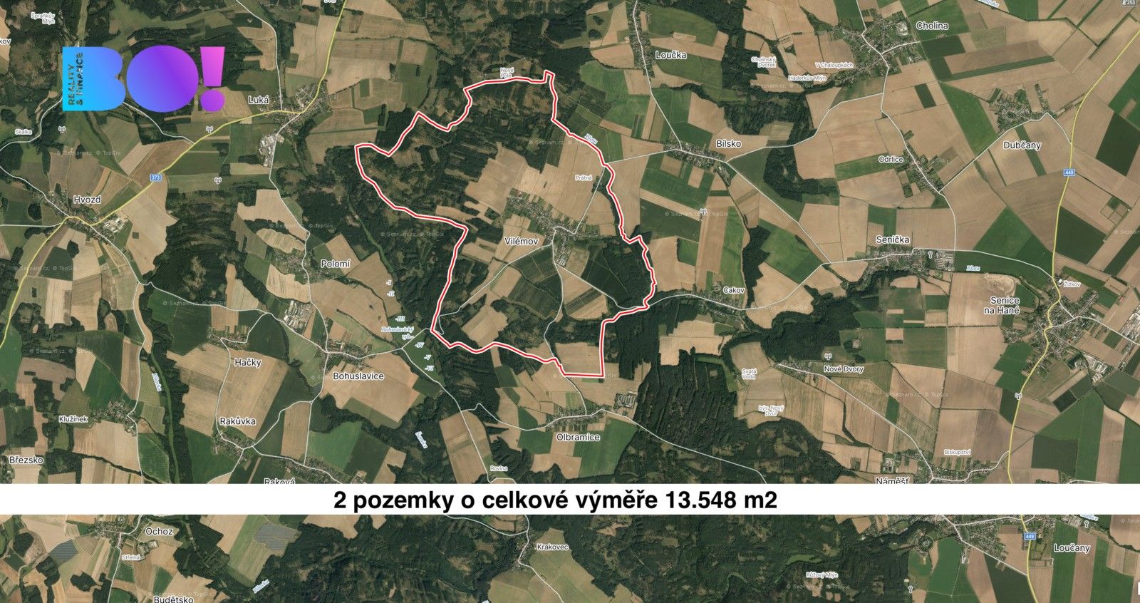 Prodej pozemek - Vilémov, 13 548 m²