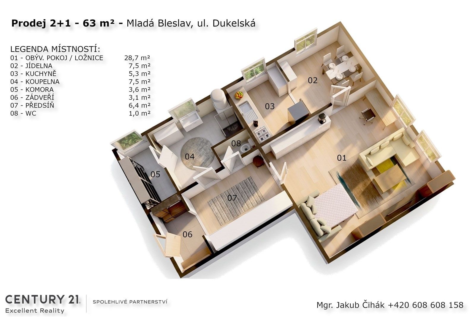 Prodej byt 2+1 - Dukelská, Mladá Boleslav, 68 m² - 5