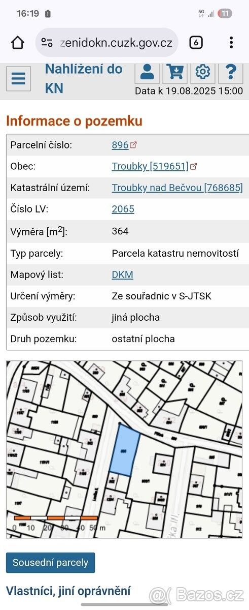 Prodej pozemek pro bydlení - Troubky nad Bečvou, 751 02