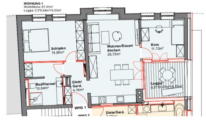 2+1, Fischergasse 3, , Bavorsko, 73 m² - 2
