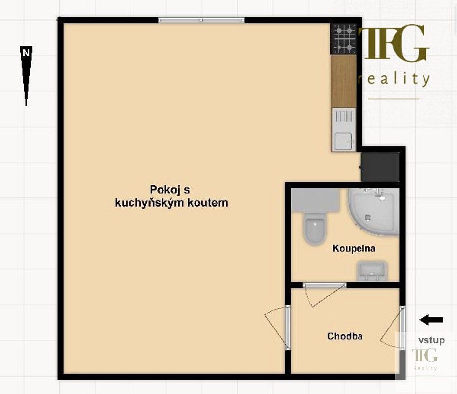 1+kk, Černokostelecká, Praha 10 - Strašnice, 25 m² - 2