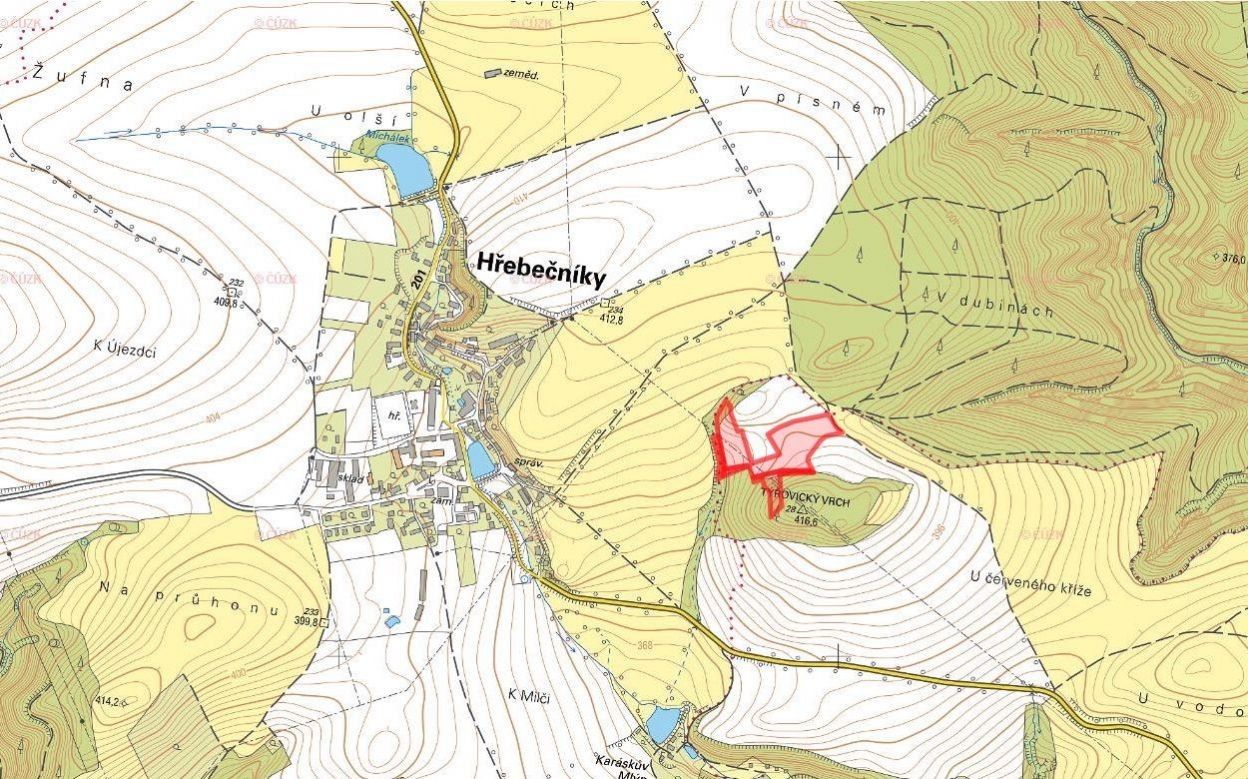 Zemědělské pozemky, Týřovice, Hřebečníky