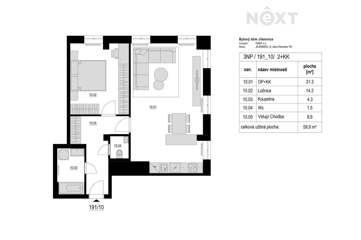 Prodej byt 2+kk - Jana Harracha, Jilemnice, 64 m²