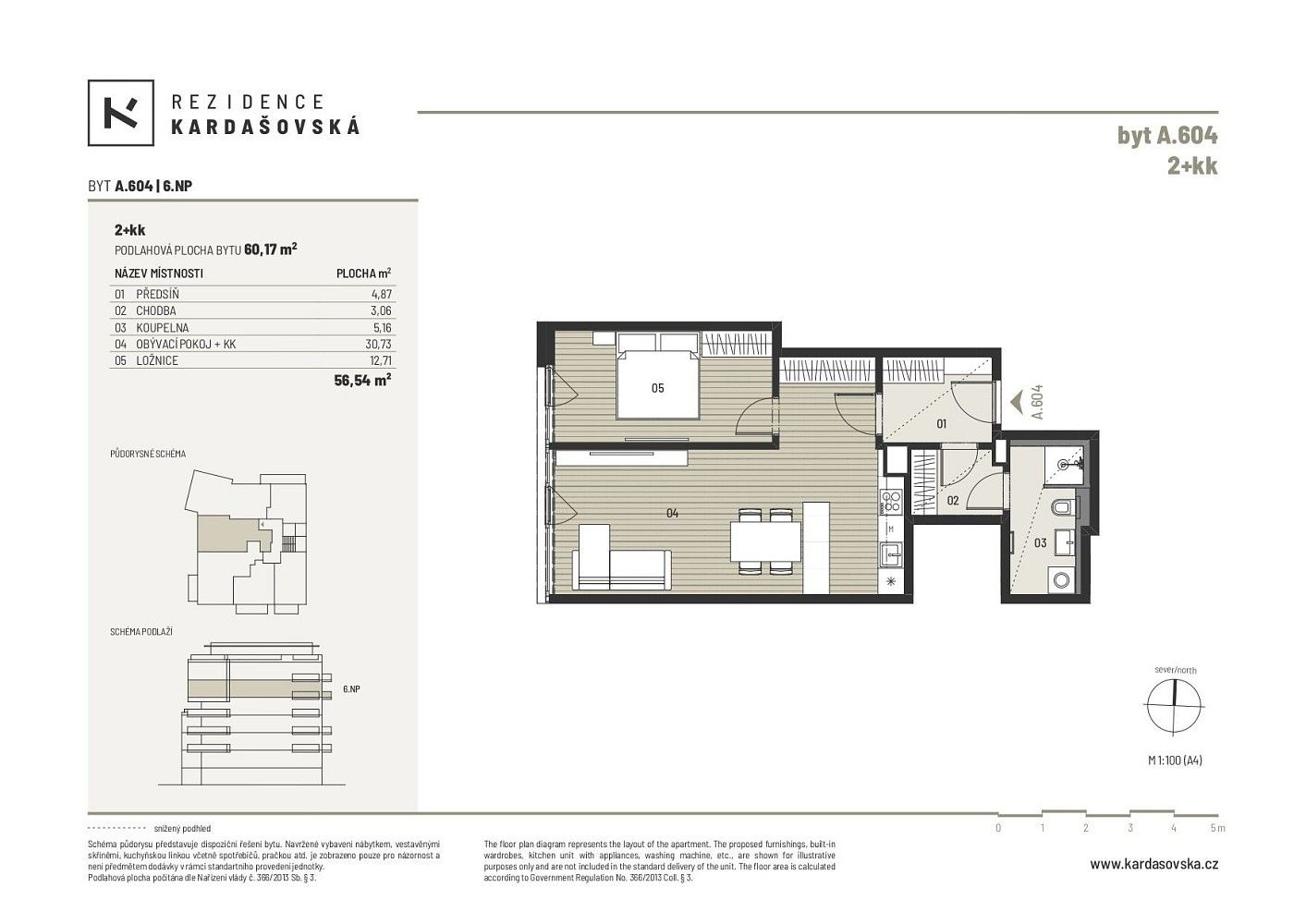 Byt 2+kk · 60 m² · Praha - Hloubětín, okres Praha 14, Hlavní město Praha - 3