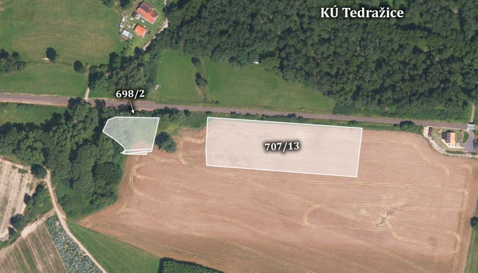 Zemědělské pozemky, Tedražice, Hrádek, 41 884 m²