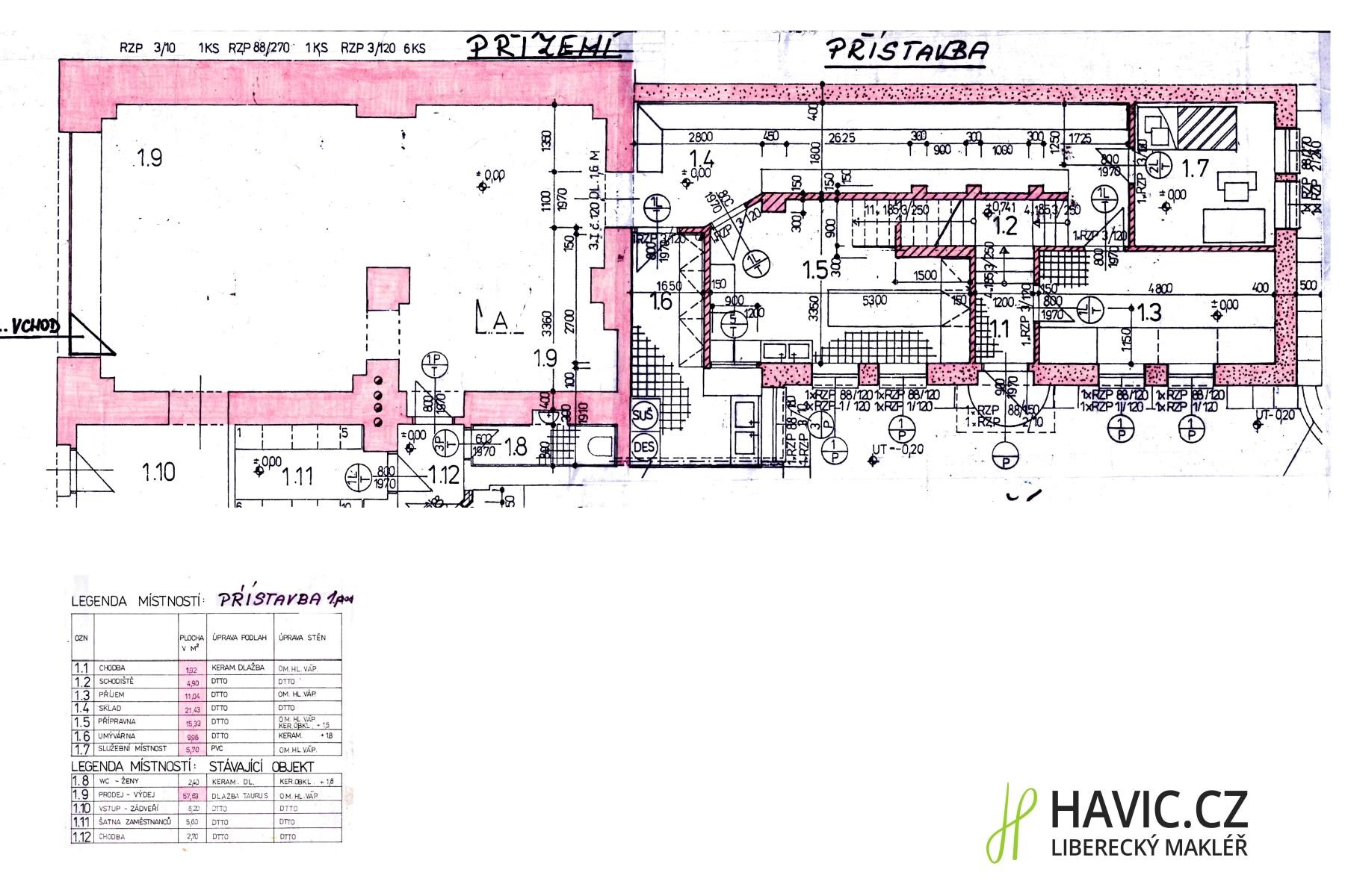 Obchodní prostory, Moskevská, Liberec, 202 m² - 2