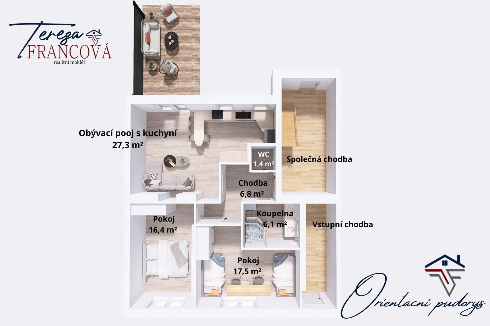 3+kk, Tyršova, Prostějov, 74 m² - 2