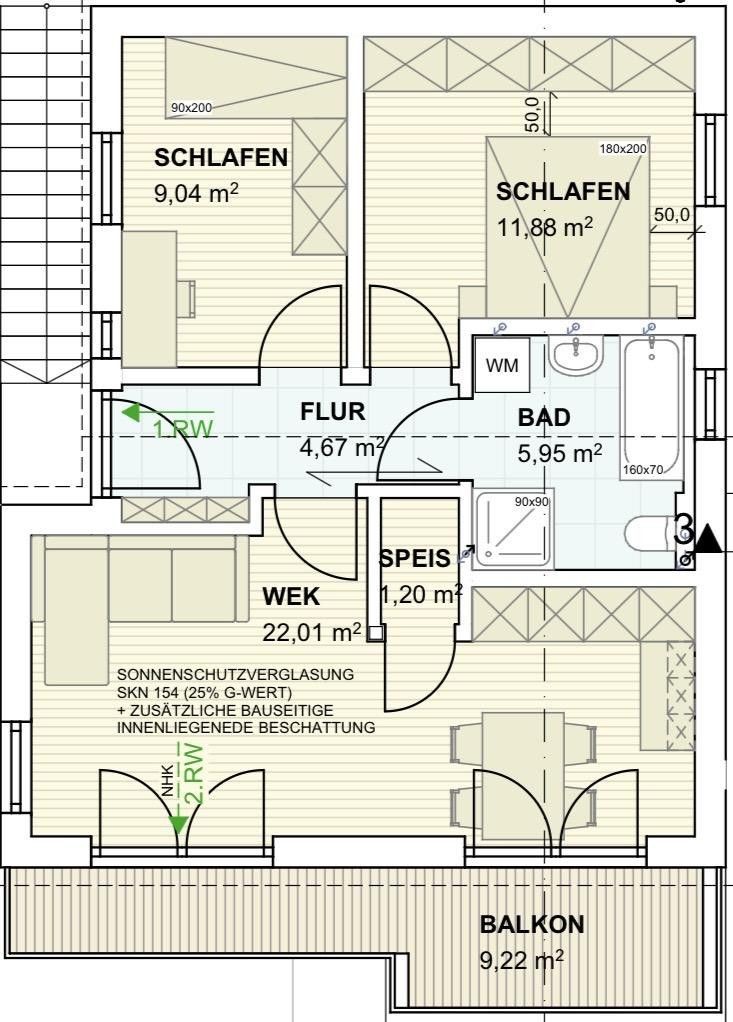3+1, Ebersberg (Kreis) Kirchseeon Bayern 85560, 64 m² - 1
