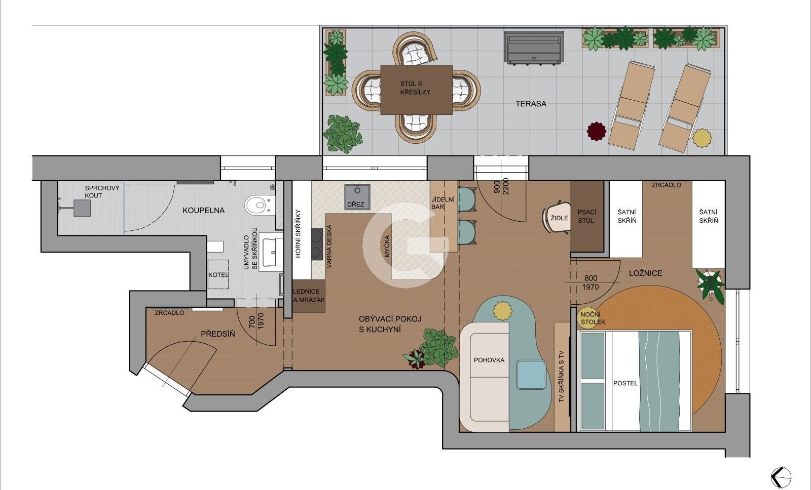 1+kk, Horní Vršava IV 5642, Zlín, 64 m² - 1