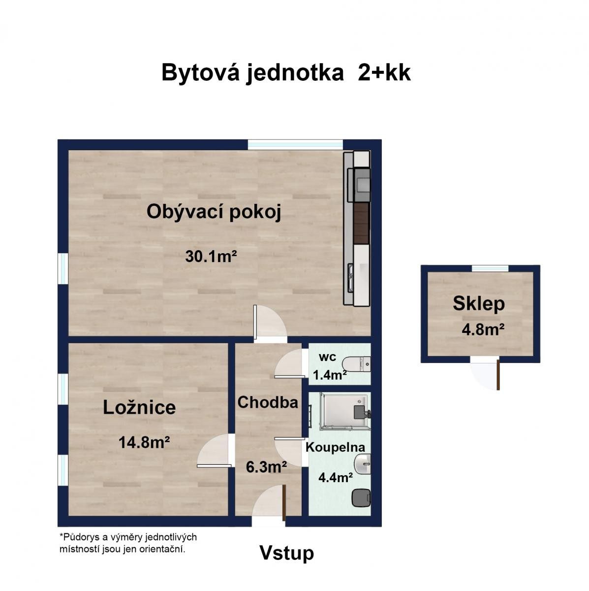 Pronájem byt 2+kk - Jiřího Šotky, Nové Strašecí, 51 m²