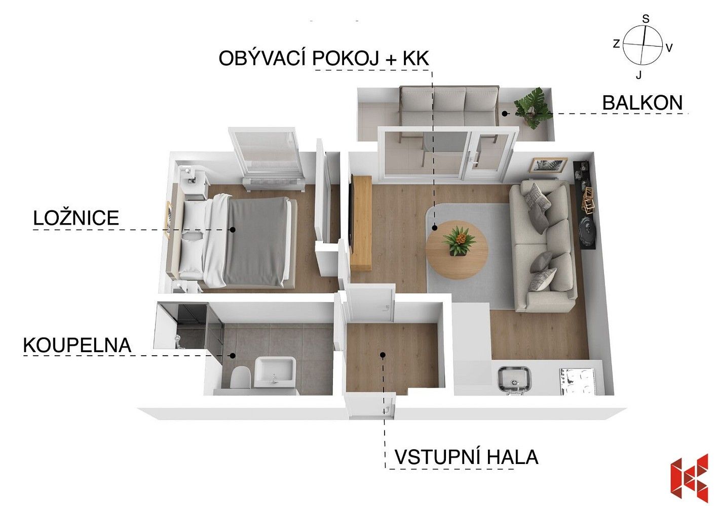 Byt 2+kk · 34 m² · Arnošta Valenty, Praha 9 - Černý Most - 3