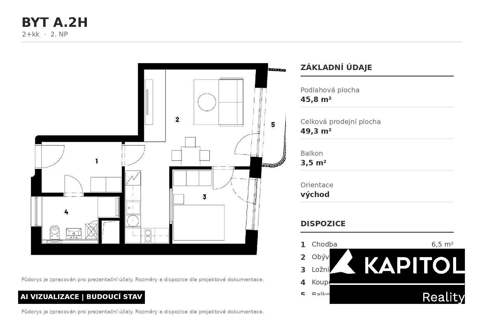 Byt 2+kk · 46 m² · Příční 949, Brno Zábrdovice - 3