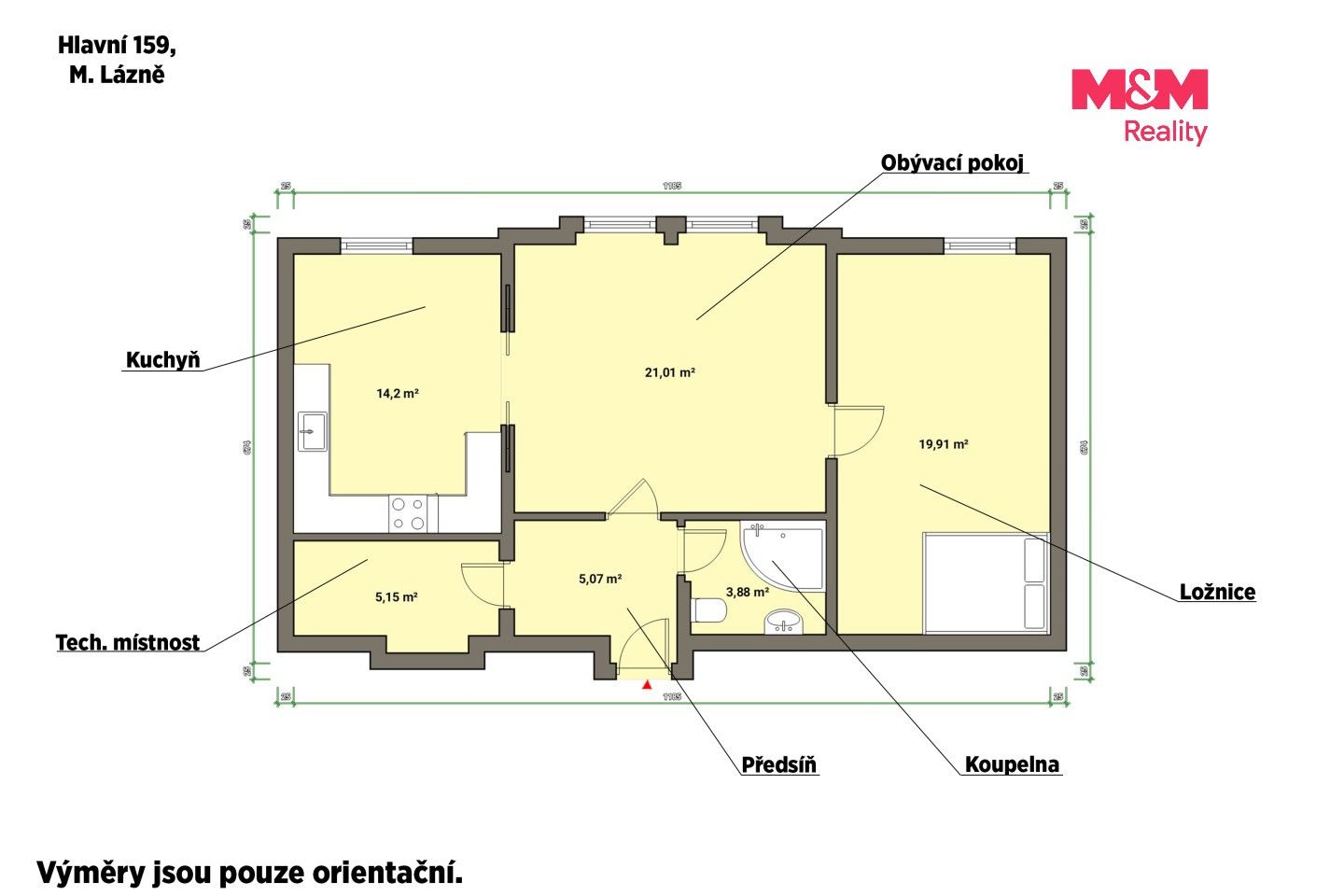 Pronájem byt 2+1 - Hlavní třída, Mariánské Lázně, 64 m² - 5