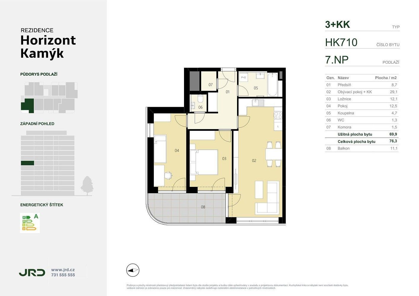 3+kk, Smotlachova, Praha 4 - Kamýk, 76 m² - 2