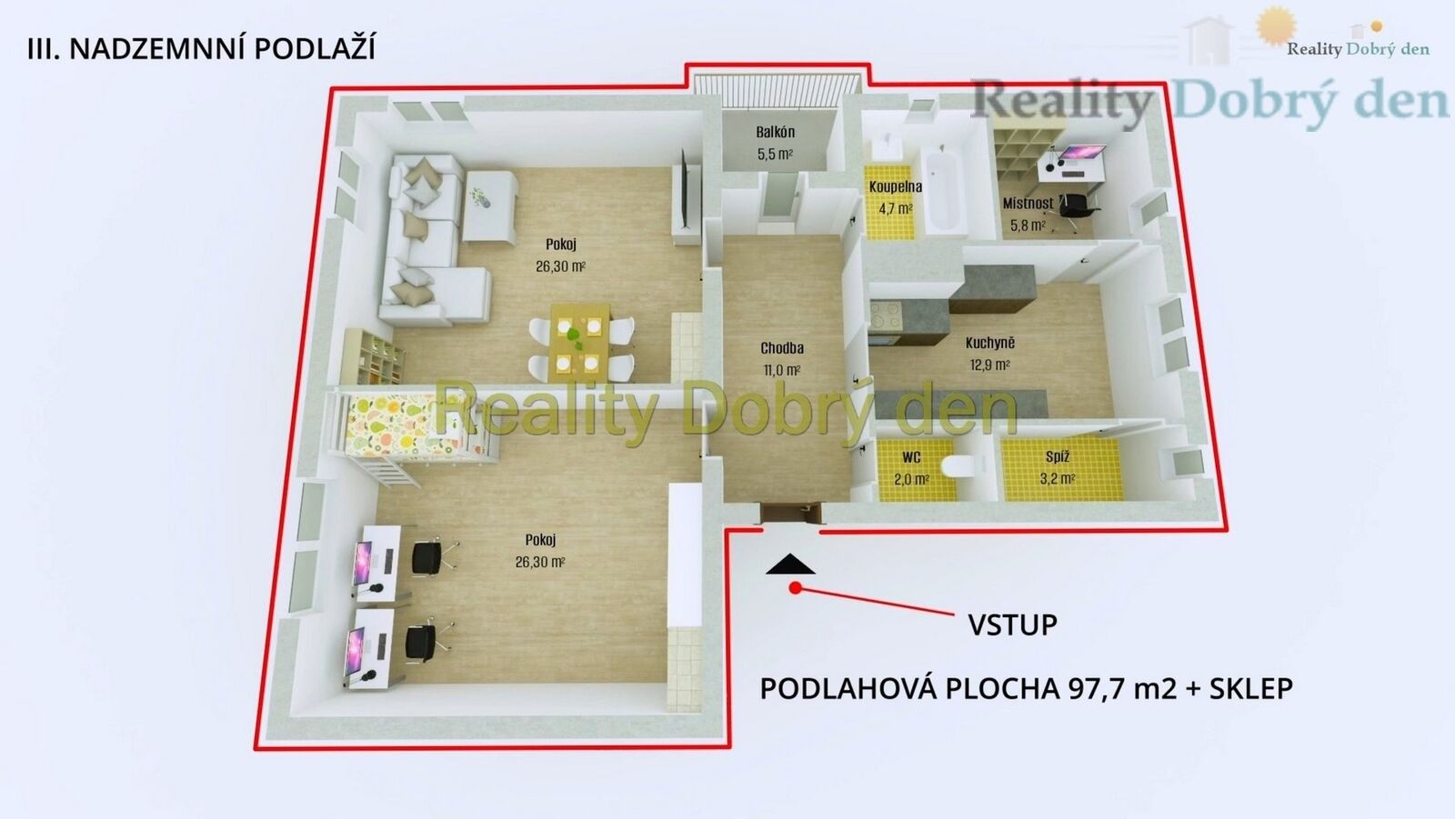 3+1, Máchova, Opava Předměstí, 92 m² - 2