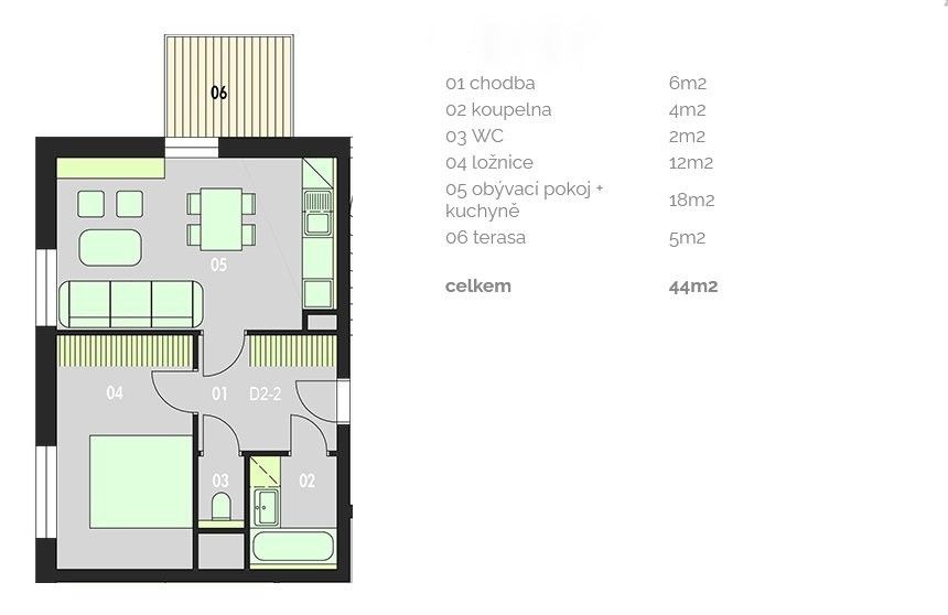 Pronájem byt 2+kk - Žďár nad Sázavou, 591 01, 44 m²