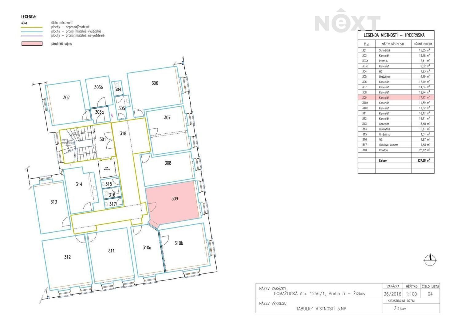 Kancelář · 17 m² · Domažlická 1256, Praha Žižkov - 3