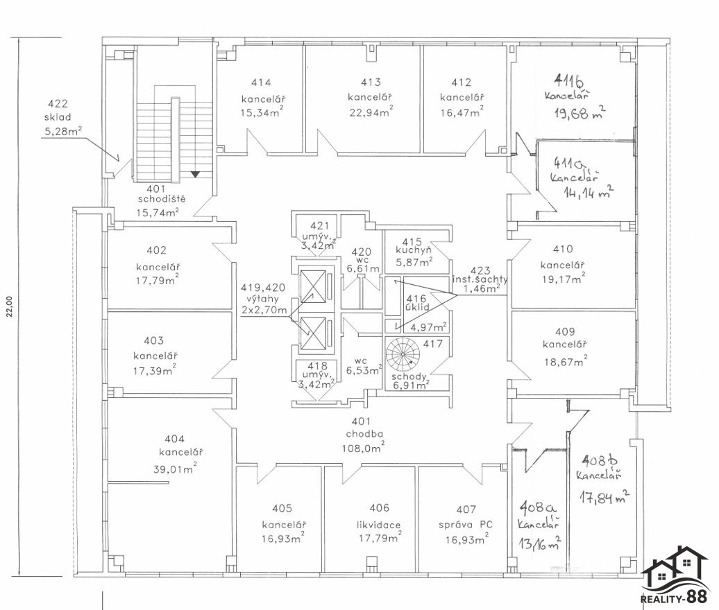 Pronájem kancelář - Frýdek-Místek, 738 01, 45 m² - 5